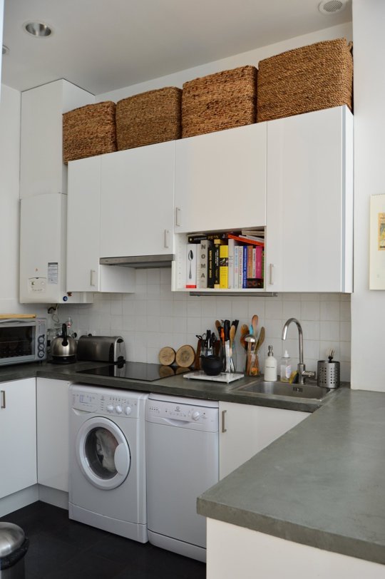 Place less-used items at the top of your cupboards