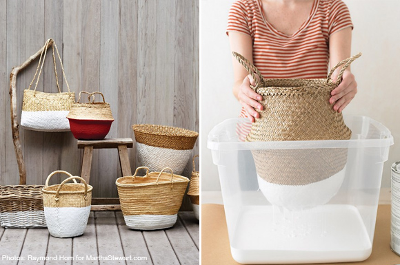 diy paint dipped baskets